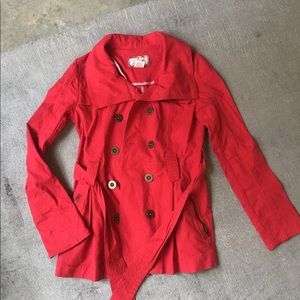 Red trench coat